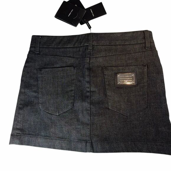 NWT Dolce & Gabbana Women’s Collection Dark Wash Denim Mini Skirt (039) - Picture 9 of 14
